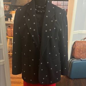Focus 2000 Elegant Black Blazer with Stud Accents